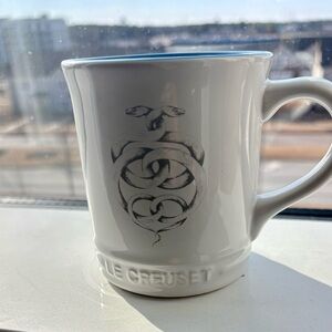 Le Creuset White Zodiac Mug with Blue Interior (Gemini)
